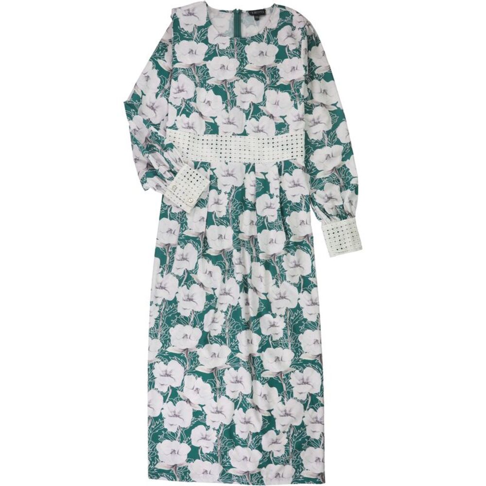Verona Womens Floral Maxi Dress, Green, 2XL, DM